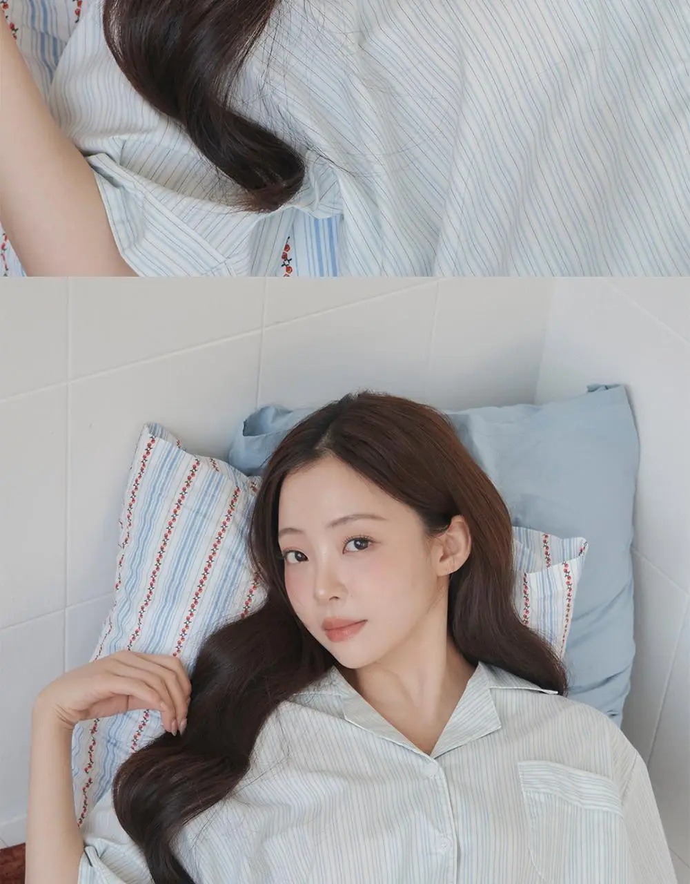 [곽민경 PICK] 오프아워 타이드리듬 치즈폼 반팔 잠옷 세트 (M / L / XL) 상세페이지 4